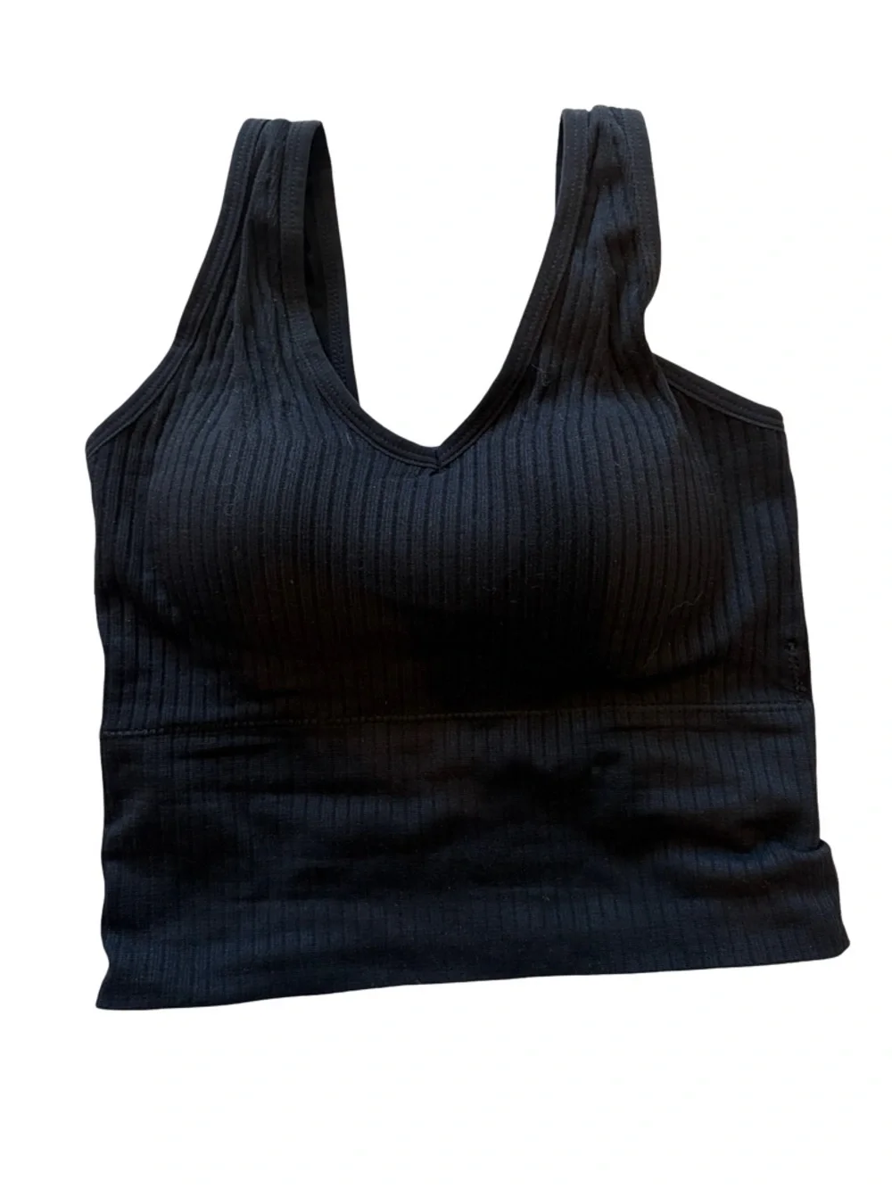 NWOT Black Ribbed Tank Top Padded Bralette Small - Picture 7 of 9